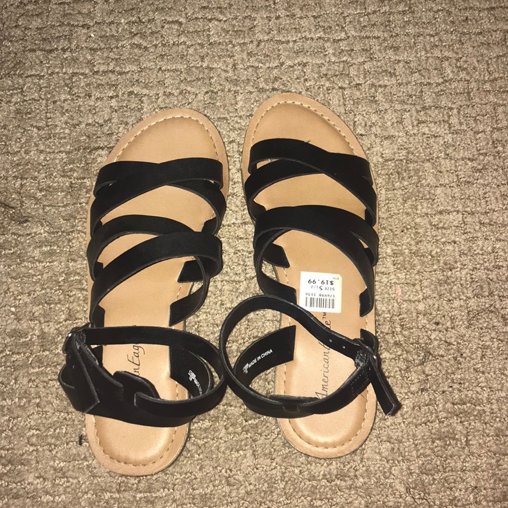 Black criss cross sandal